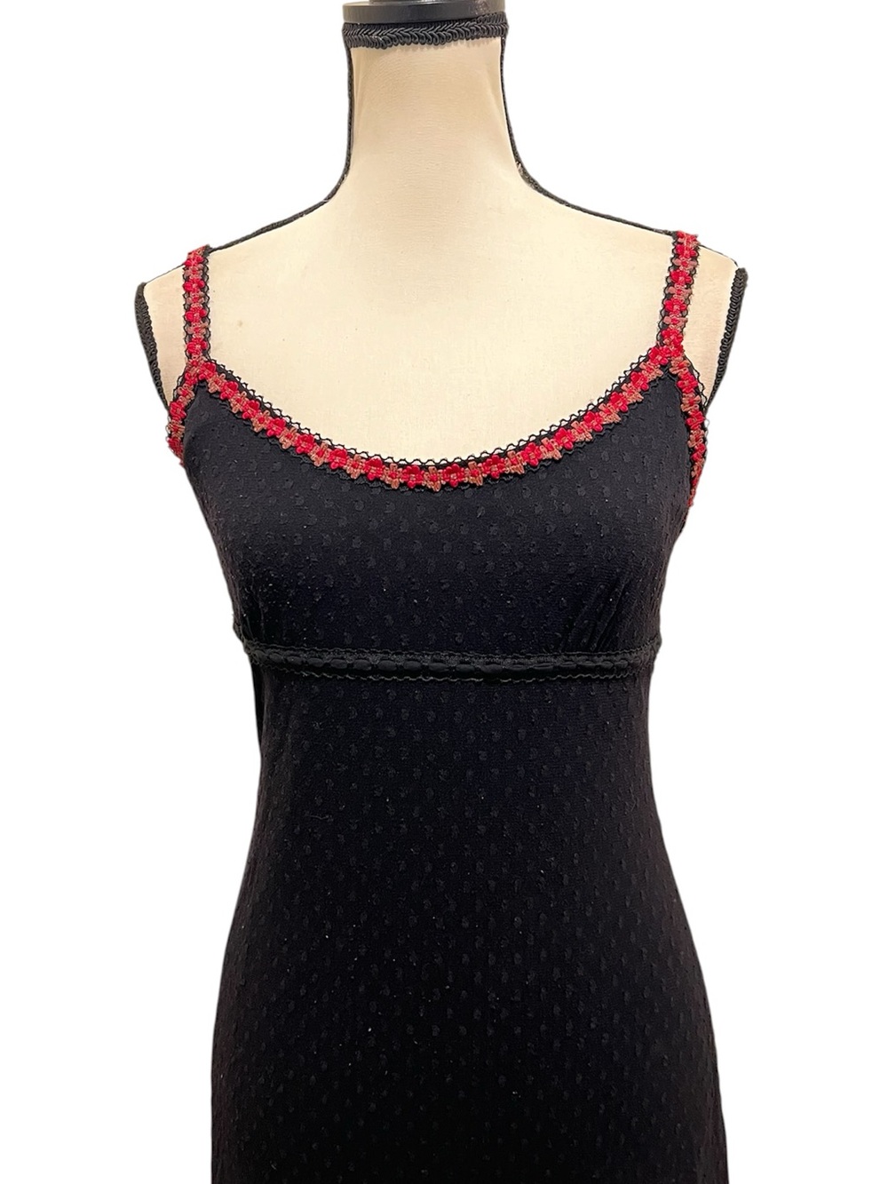 🚫SOLD🚫 Vintage Betsey Johnson New York Sheer Swiss Dot Mesh Floral Slip Dress - Picture 5 of 13